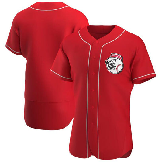 Custom Cincinnati Reds Scarlet Alternate Authentic Team Logo Baseball Jerseys