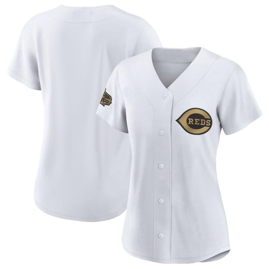 Custom Cincinnati Reds White 2022 All-Star Game Replica Blank Baseball Jerseys