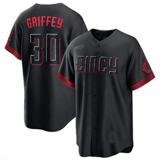 Cincinnati Reds #30 Ken Griffey Jr. 2023 City Connect Replica Player Jersey - Black Baseball Jerseys