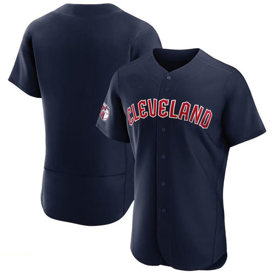 Custom Cleveland Guardians Navy Alternate Authentic Team Baseball Jerseys