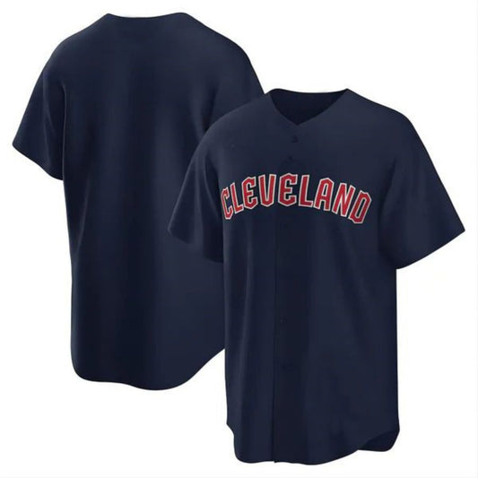 Custom Cleveland Guardians Navy Alternate Replica Jersey Game Baseball Jerseys