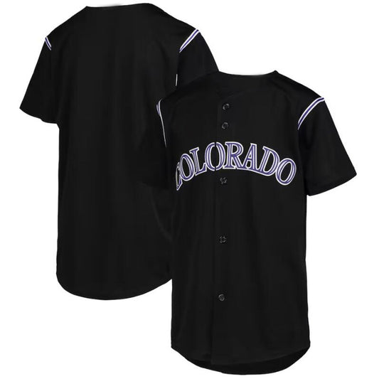Custom Colorado Rockies Black Alternate Replica Team Baseball Jerseys