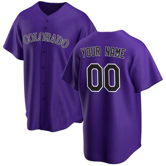 Custom Colorado Rockies Purple Alternate Replica Custom Baseball Jerseys