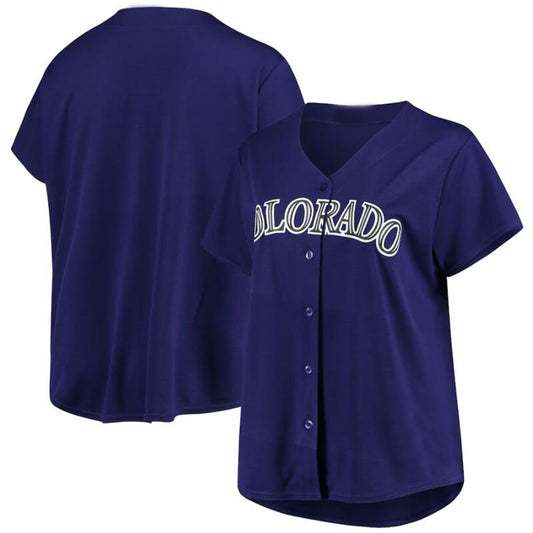 Custom Colorado Rockies Purple Plus Size Alternate Replica Team Game Baseball Jerseys