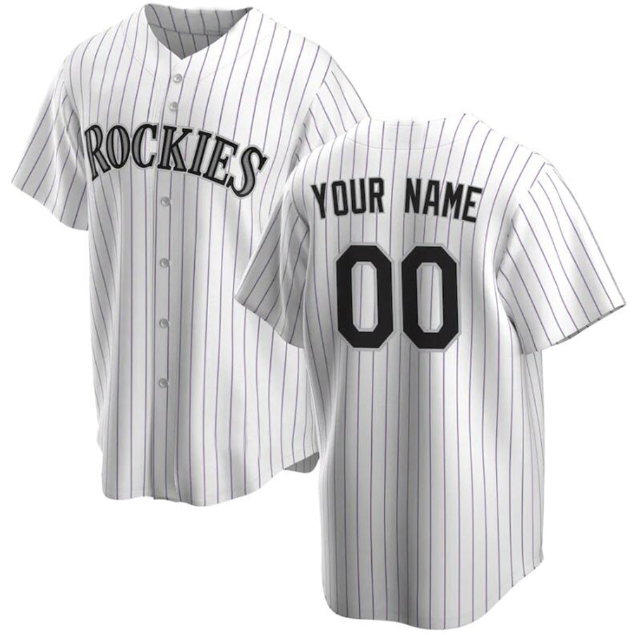 Custom Colorado Rockies White Home Replica Custom Baseball Jerseys