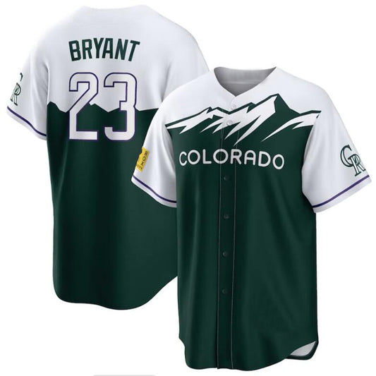 Colorado Rockies #23 Kris Bryant Green 2022 City Connect Replica Player Jersey