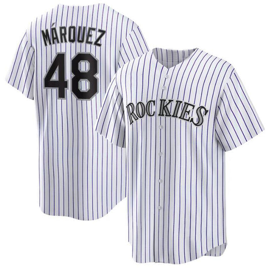 Colorado Rockies #48 Germán Márquez White Home Replica Player Baseball Jerseys