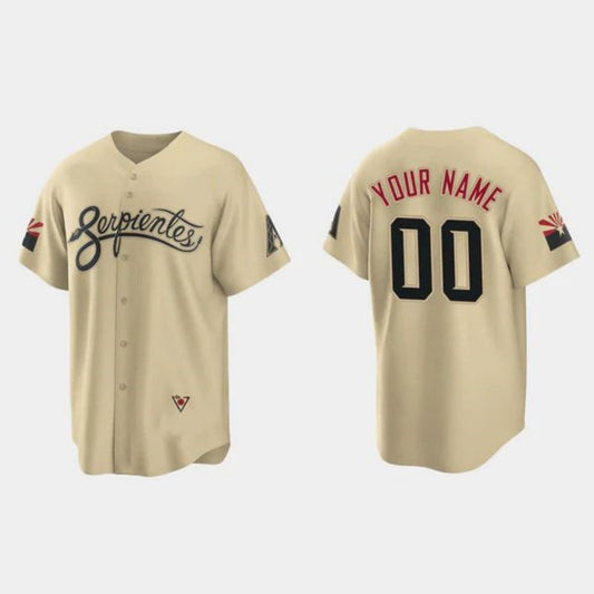 Custom 2022 Baseball Jerseys Arizona Diamondbacks Gold Stitched City Connect Jersey