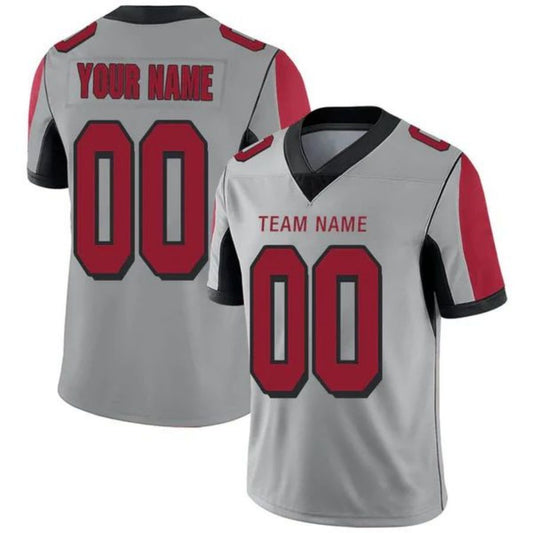 Custom A.Falcons Stitched American Personalize Birthday Gifts Grey Jersey Stitched Football Jerseys