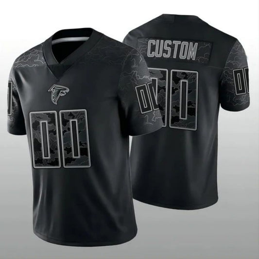 Custom A.Falcons Stitched Black RFLCTV Limited Jersey Football Jerseys