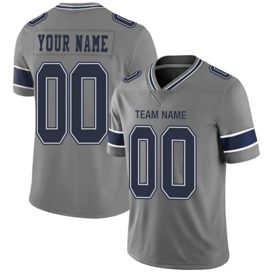 Custom American Men's Youth And Women D.Cowboys Stitched Grey Football Jerseys Personalize Birthday Gifts Jerseys