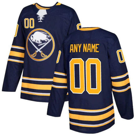 Custom B.Sabres Authentic Player Jersey Navy Stitched American Hockey Jerseys