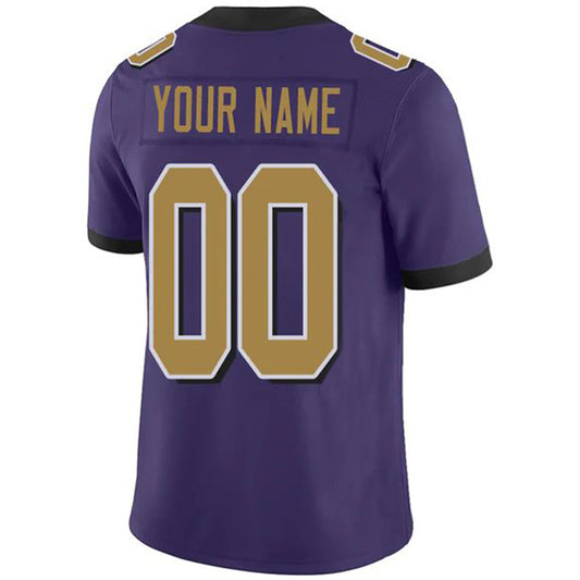 Custom B.Ravens Stitched American Football Jerseys Personalize Birthday Gifts Game Purple Jersey