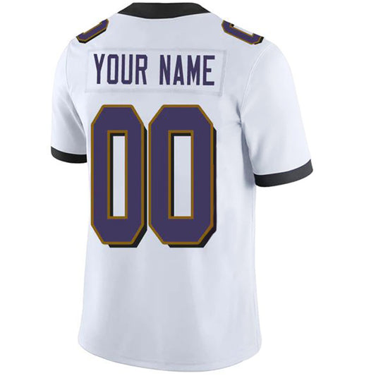 Custom B.Ravens Stitched American Football Jerseys Personalize Birthday Gifts White Jersey