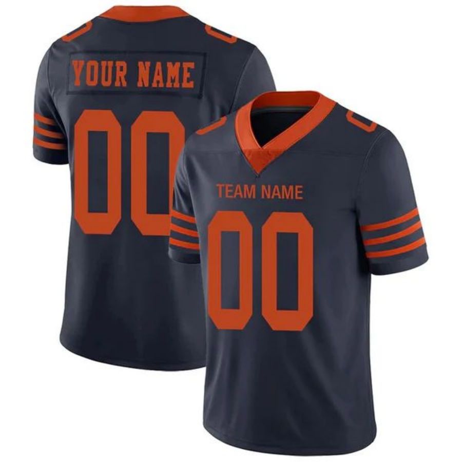 Custom C.Bears American Personalize Birthday Gifts Navy Jersey Stitched Game Football Jerseys