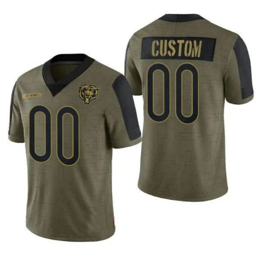 Custom C.Bears Olive 2021 Salute To Service Limited Jersey Name And Number Size S to 6XL Christmas Birthday Gift Stitched Football Jerseys