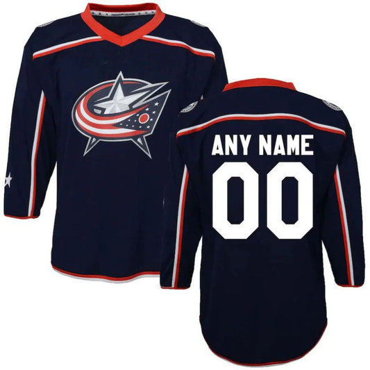 Custom C.Blue Jackets Toddler Home Replica Player Jersey Navy Stitched American Hockey Jerseys