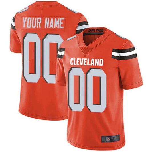 Custom C.Browns Orange Vapor Game Stitched American Football Jerseys