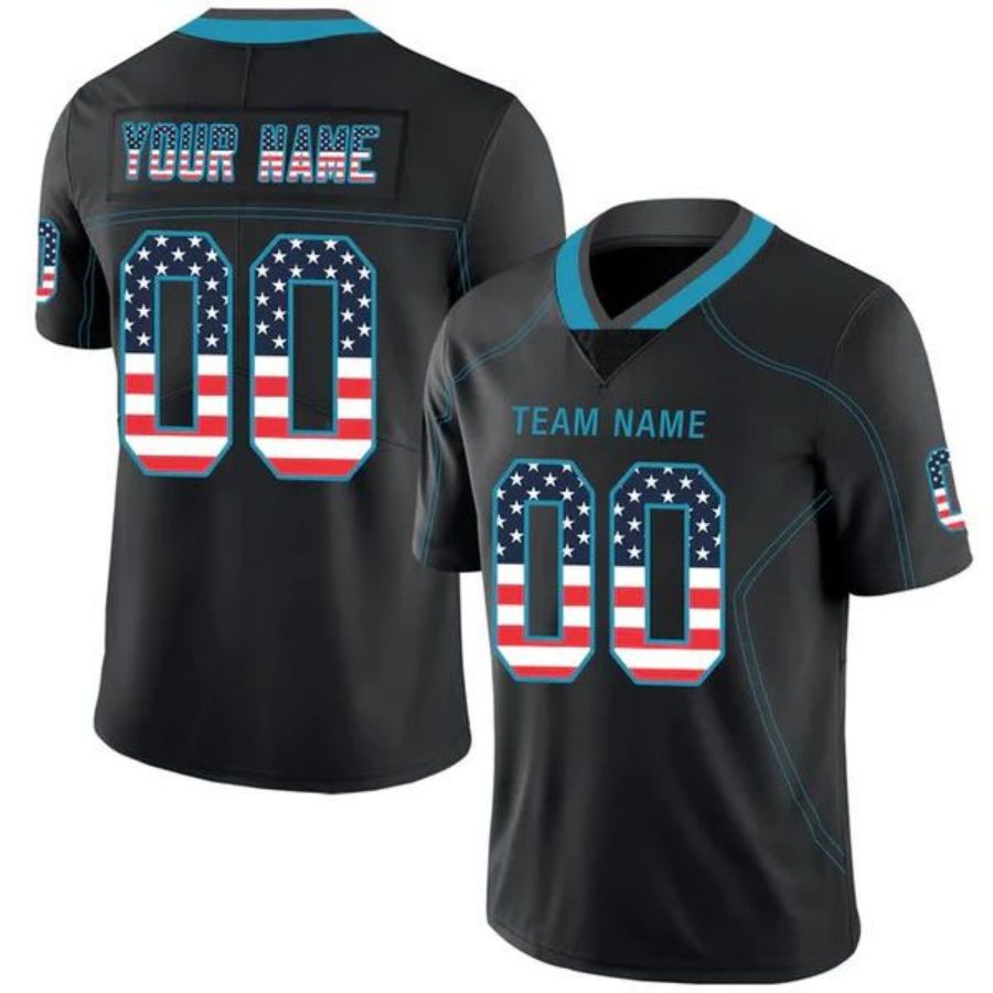 Custom C.Panthers Stitched American Personalize Birthday Gifts Black Jersey Football Jerseys