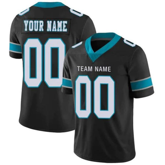 Custom C.Panthers Stitched American Personalize Birthday Gifts Black Jersey Game Football Jerseys