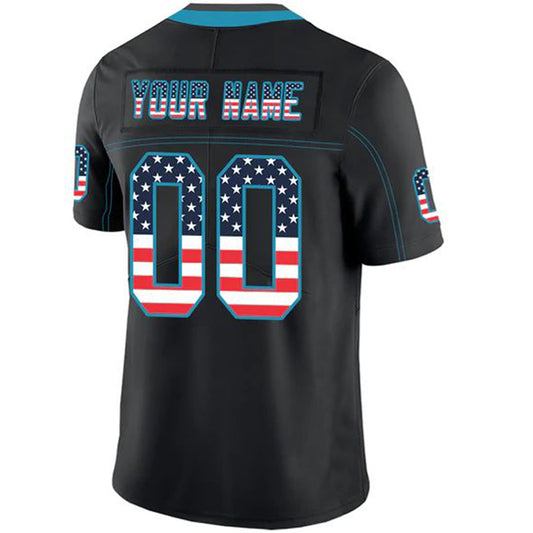 Custom C.Panthers Stitched American Football Jerseys Personalize Birthday Gifts Black flag Jersey