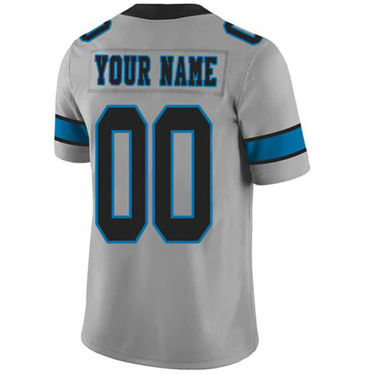 Custom C.Panthers Stitched American Football Jerseys Personalize Birthday Gifts Grey Jersey
