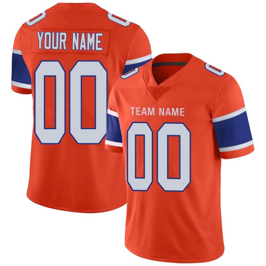 Custom D.Broncos Stitched American Football Jerseys Personalize Birthday Gifts Orange Jersey