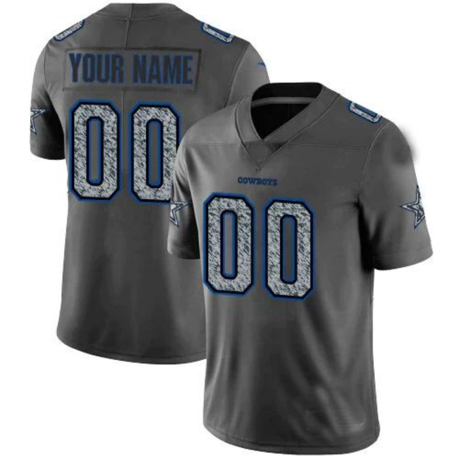 Custom D.Cowboys Gray Static Vapor Untouchable Limited Jersey Stitched Jersey Football Jerseys