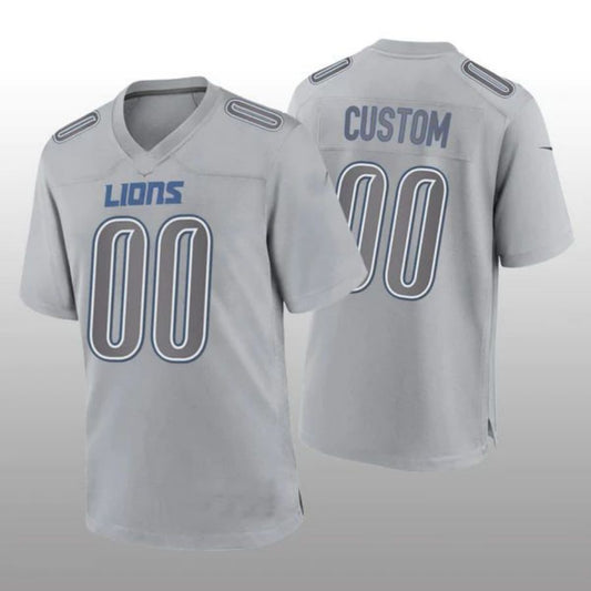 Custom D.Lions Gray Game Atmosphere Jersey Stitched American Football Jerseys