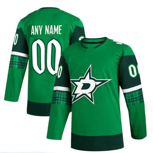 Custom D.Stars 2023 St. Patrick's Day Primegreen Authentic Jersey - Kelly Green Stitched American Hockey Jerseys