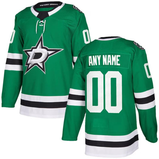 Custom D.Stars Authentic Player Jersey Kelly Green Stitched American Hockey Jerseys