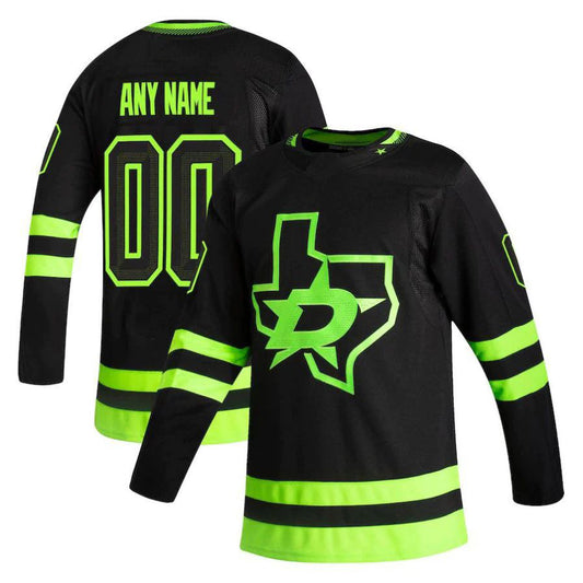Custom D.Stars Fanatics Branded Home Breakaway Jersey Green Stitched American Hockey Jerseys.