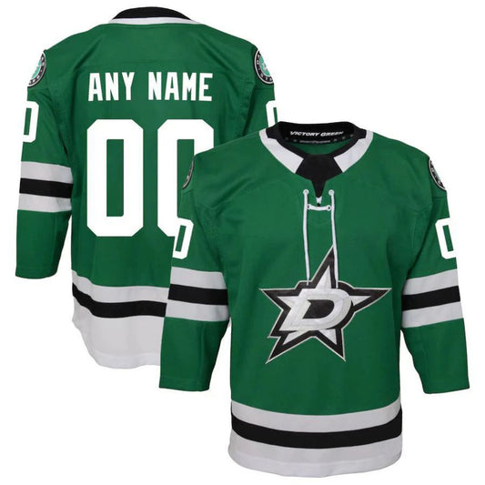 Custom D.Stars Home Premier Player Jersey Green Stitched American Hockey Jerseys