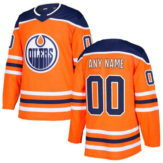 Custom E.Oilers Authentic Orange Player Jersey Stitched American Hockey Jerseys