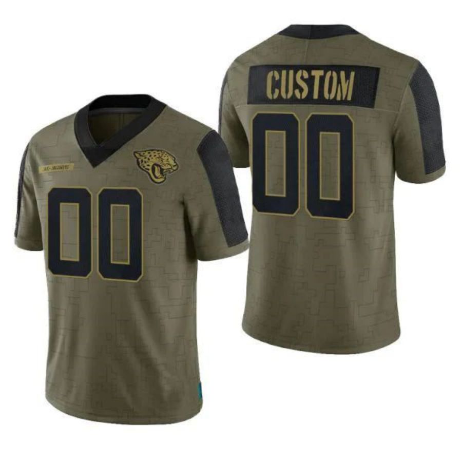 Custom Football J.Jaguars Olive 2021 Salute To Service Limited Jersey Football Jerseys