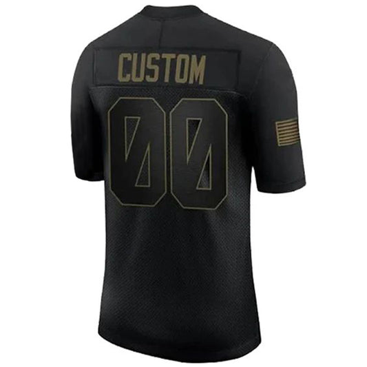 Custom B.Bills Team Stitched Black Limited 2020 Salute To Service Jerseys