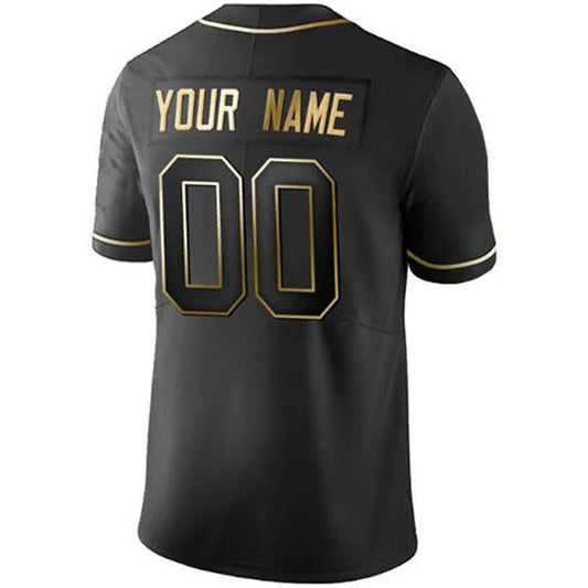 Custom B.Ravens Any Team and Number and Name Black Golden Edition American Jerseys