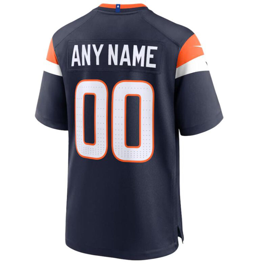 Custom Football Jersey D.Broncos Navy Player Game Jersey Stitched Jerseys