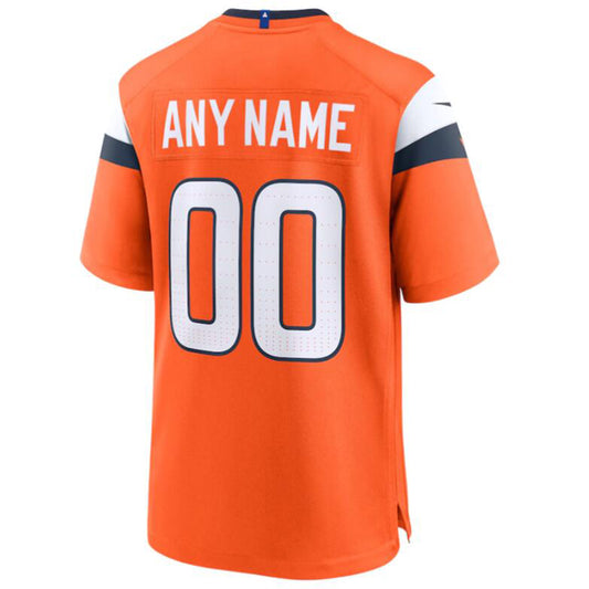 Custom Football Jersey D.Broncos Orange Player Game Jersey Stitched Jerseys