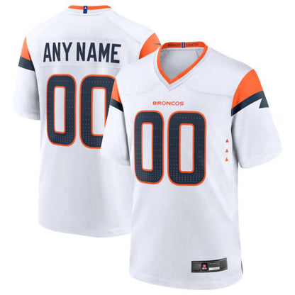 Custom Football Jersey D.Broncos White Player Game Jersey Stitched Jerseys