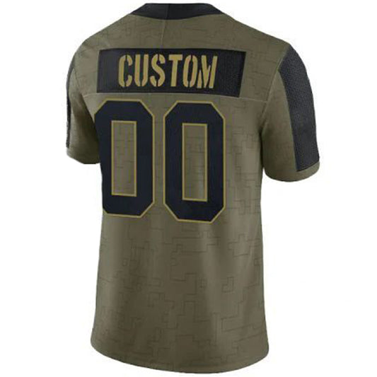 Custom B.Bills Olive 2021 Salute To Service Limited Jersey Name And Number Size S to 5XL Christmas Birthday Gift Jersey