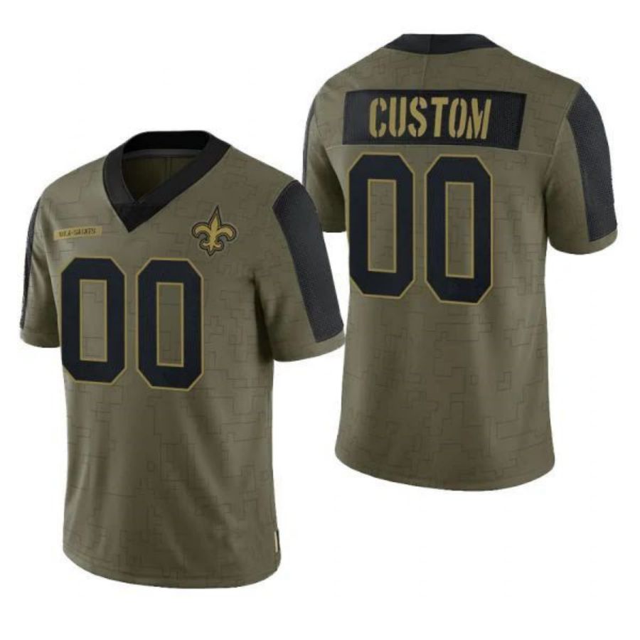 Custom Football Jerseys NO.Saints Olive 2021 Salute To Service Limited Jersey