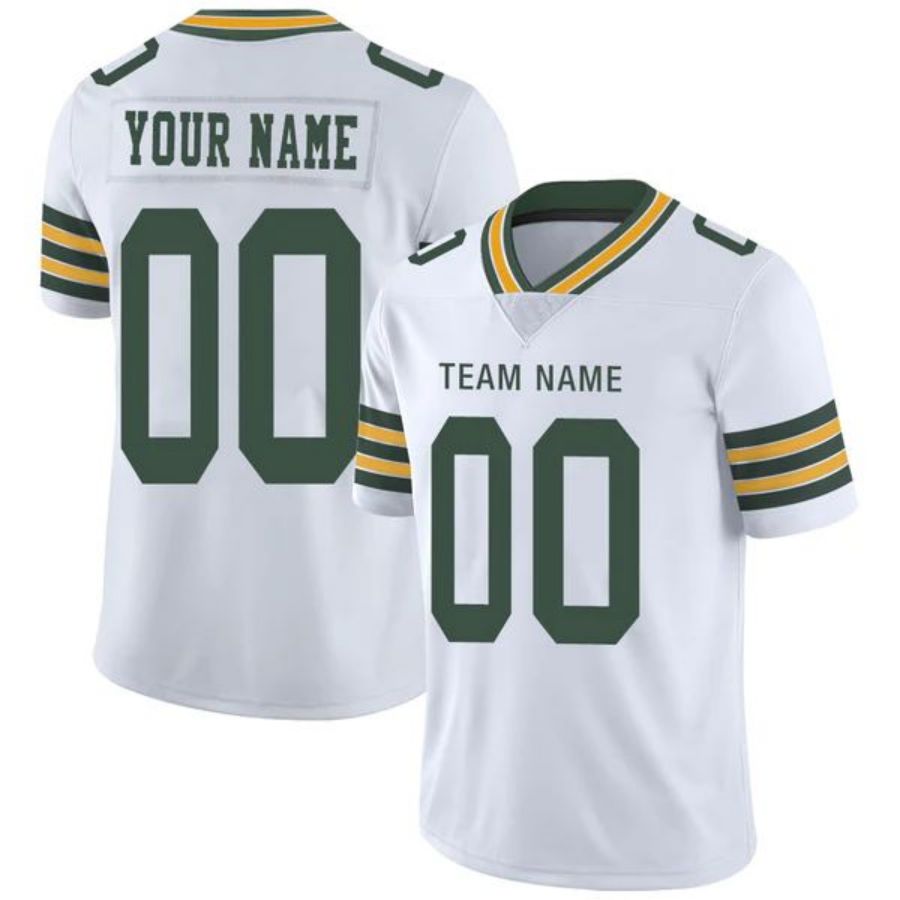 Custom GB.Packers Stitched American Football Jerseys Personalize Birthday Gifts White Jersey