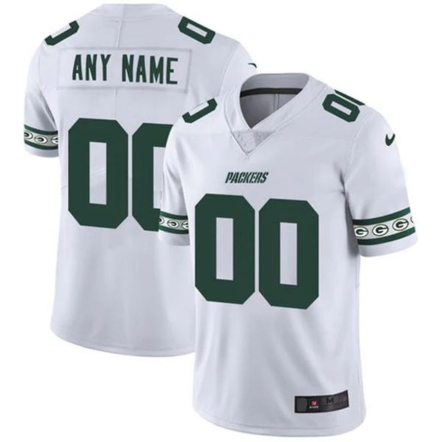 Custom GB.Packers White Team Logo Vapor Limited American Jerseys Stitched Football Jerseys