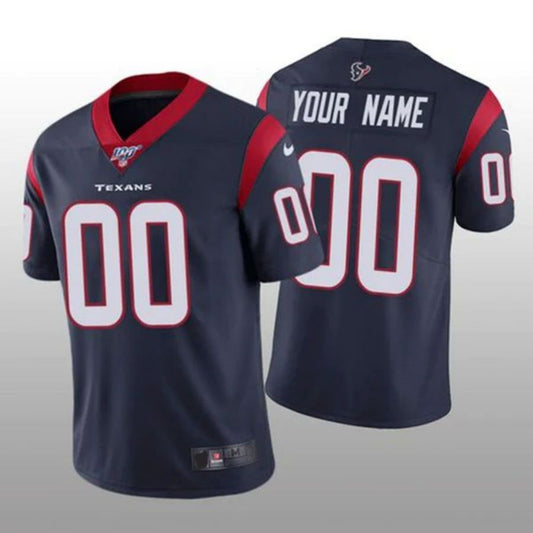 Custom H.Texans Navy Vapor Limited 100th Season American Jerseys Stitched Football Jersey