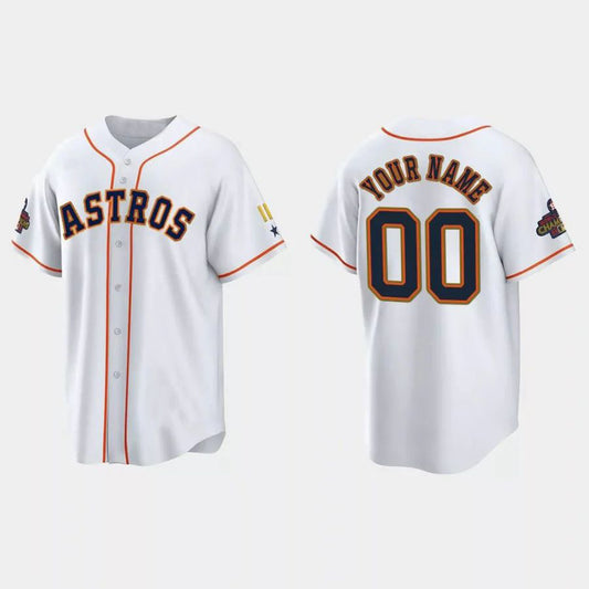 Custom Houston Astros 2023 Gold Program Jersey ¨C White Stitches Baseball Jerseys