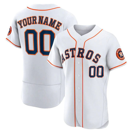 Custom Houston Astros Baseball White Jerseys Stitched Letter And Numbers Mesh for Men Women Youth Button Down Jersey