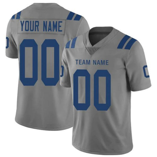 Custom I.Colts Stitched American Football Jerseys Personalize Birthday Gifts Grey Jersey