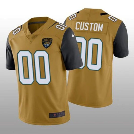 Custom J.Jaguars Gold Color Rush Limited Jersey Stitched American Football Jerseys