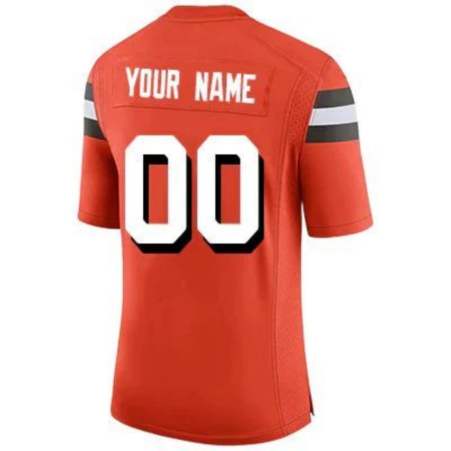 Custom Jersey C.Browns Stitched American Orange Vapor Game Football Jerseys